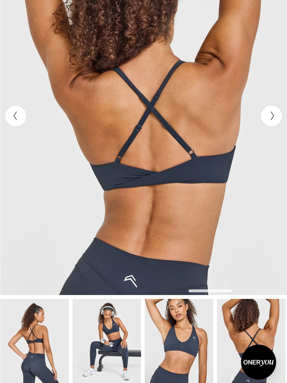 Oner Active Unified Micro Bralette white logo NWT sz L - Picture 3 of 6
